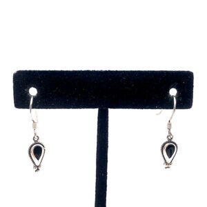 BOMA Sterling Silver Black Onyx Teardrop Dangle Earrings